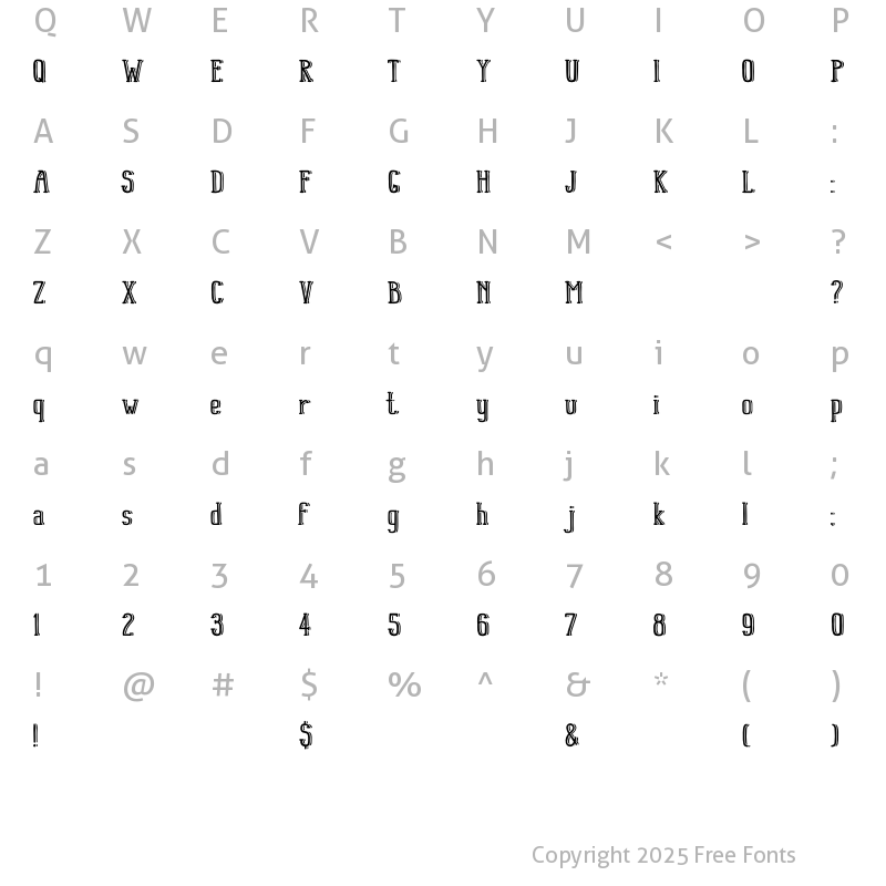 Character Map of Sesibo Bifur Regular