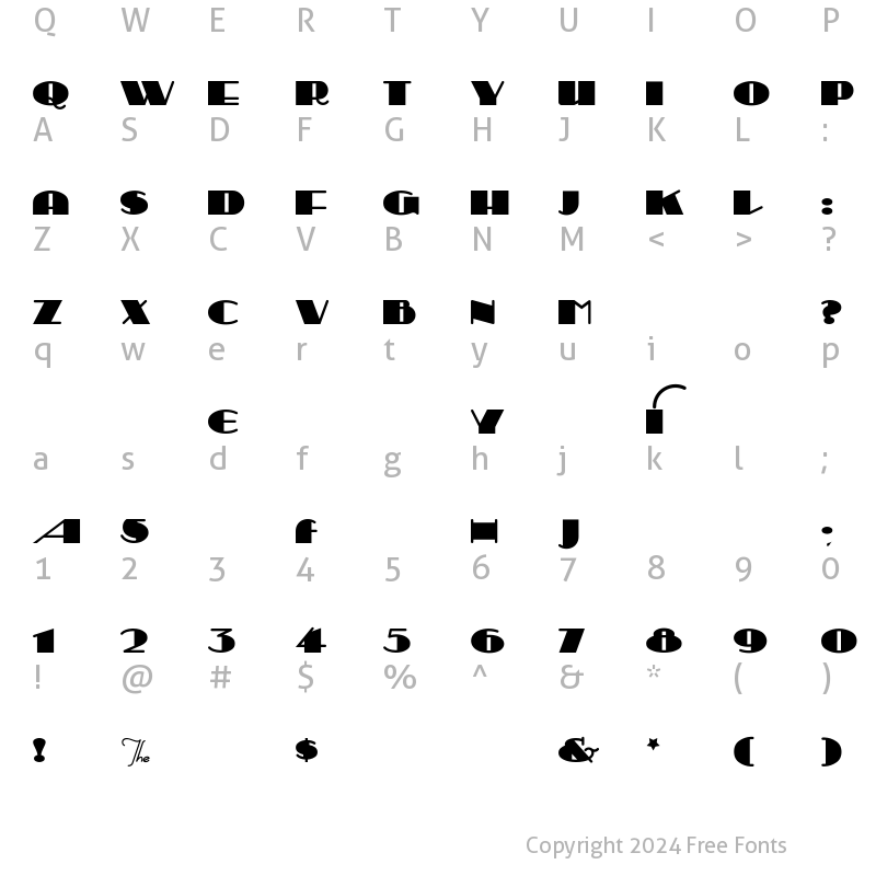 Character Map of Sesquipedalian Regular