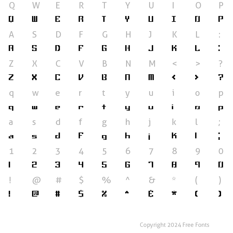 Character Map of Setback TT (BRK) Regular