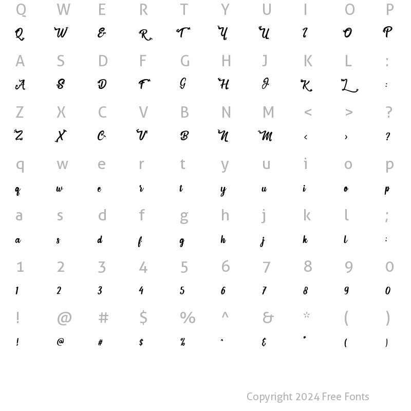 Character Map of Seulanga Regular