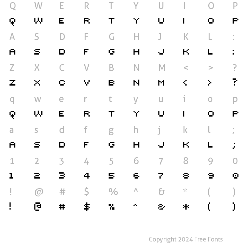 Character Map of Sevenet 7 Cyr Regular