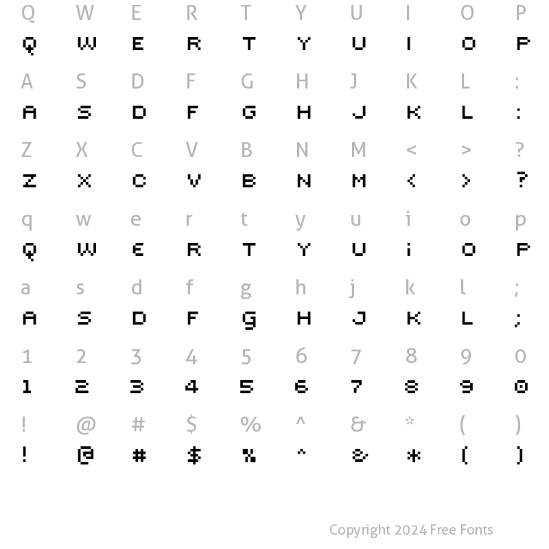 Character Map of Sevenet7 Regular