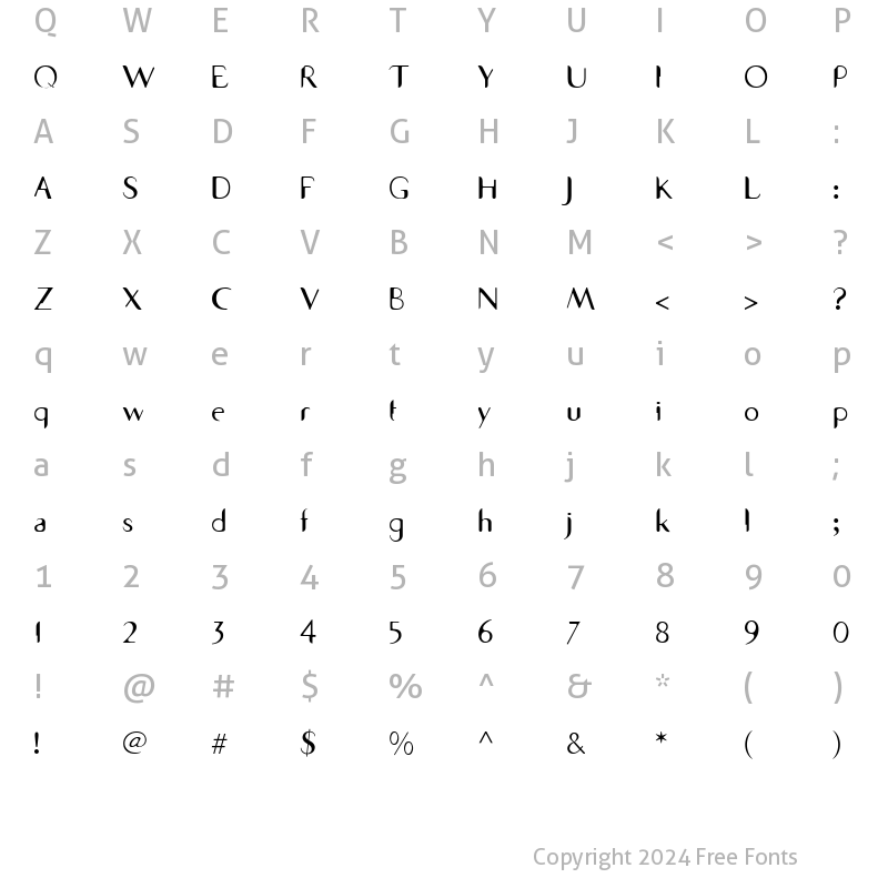 Character Map of SevenSansICG Medium