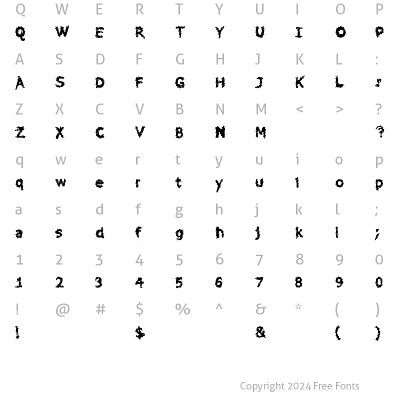 Character Map of Sewer Sys Regular