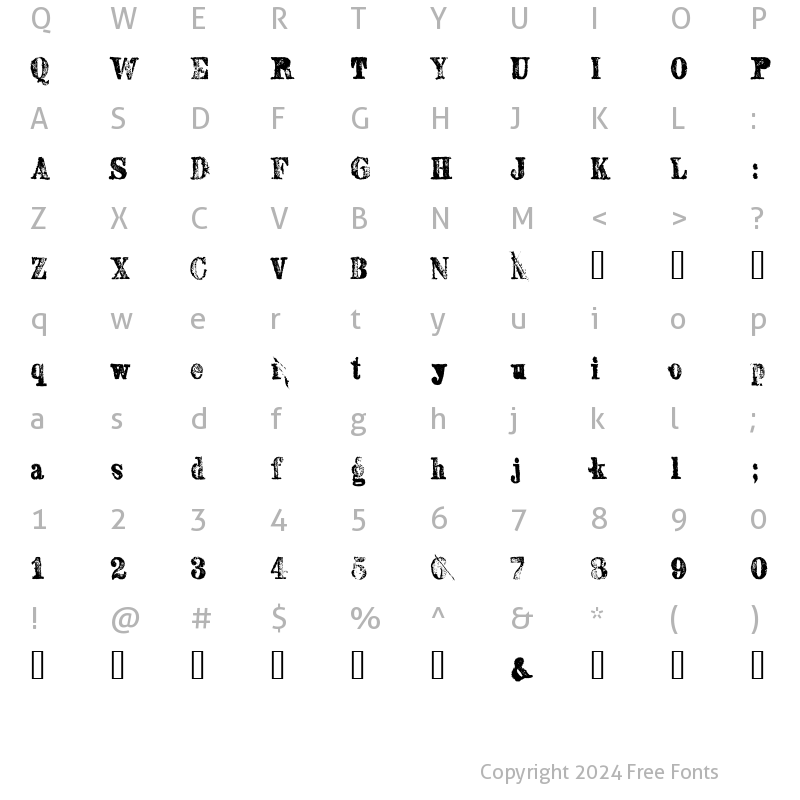 Character Map of SextonSerif Regular