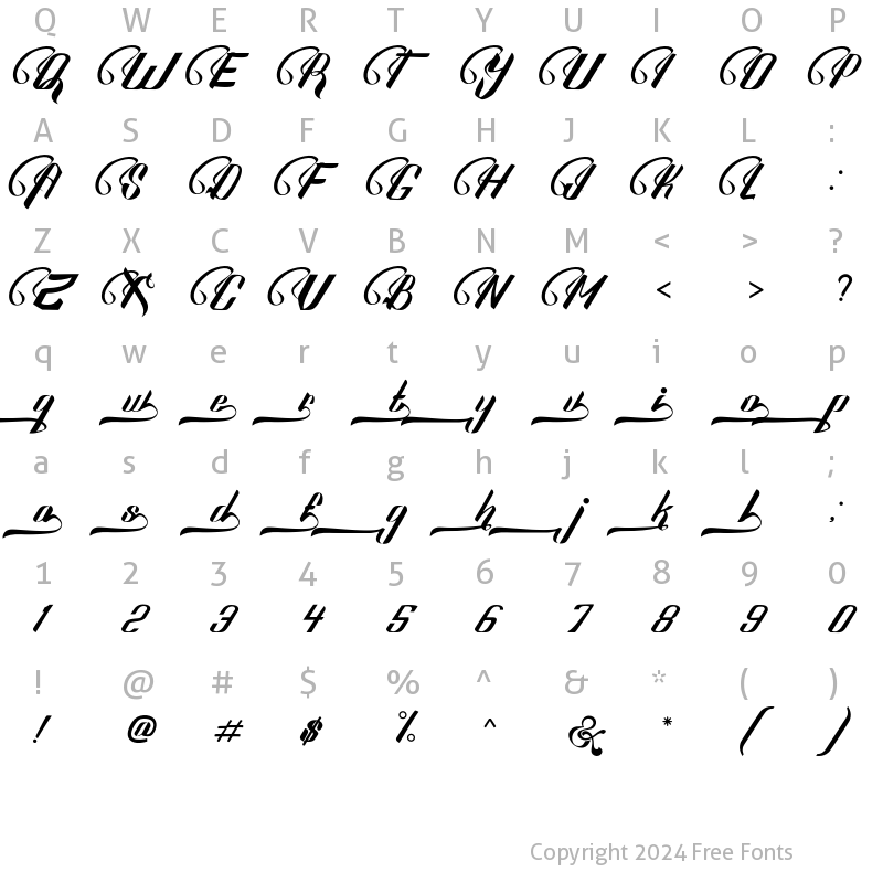 Character Map of Sexy Shout Combination Sexy Shout Combination