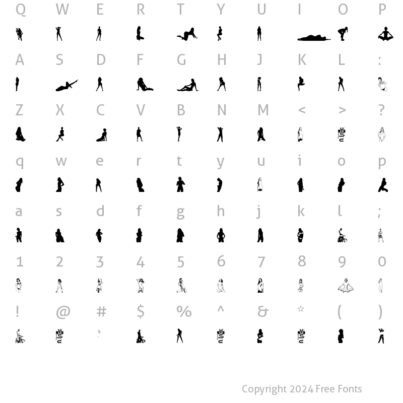 Character Map of SEXY_SPANISH_WOMAN SILUETAS