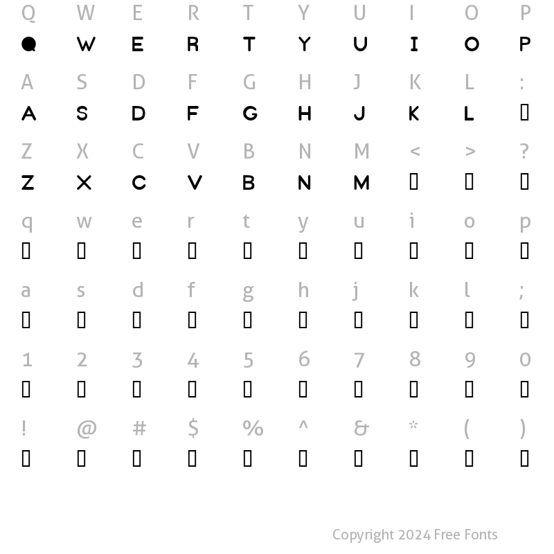 Character Map of Sezame Caps