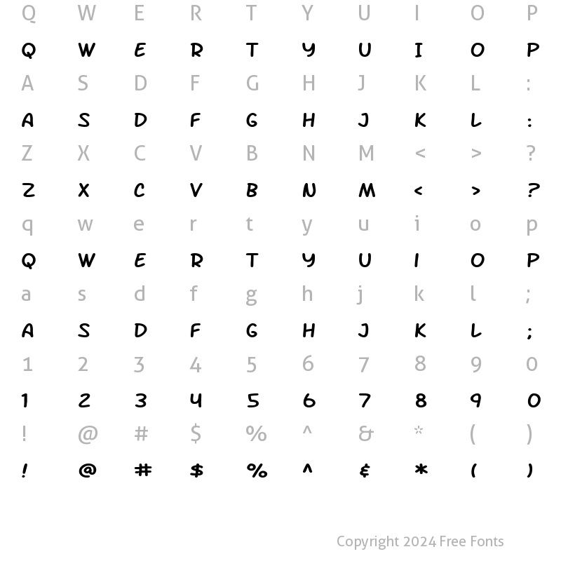 Character Map of SF Arch Rival Extended Regular