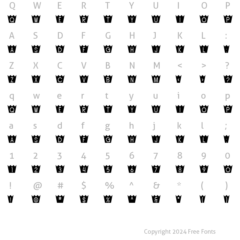 Character Map of SF Buttacup Regular