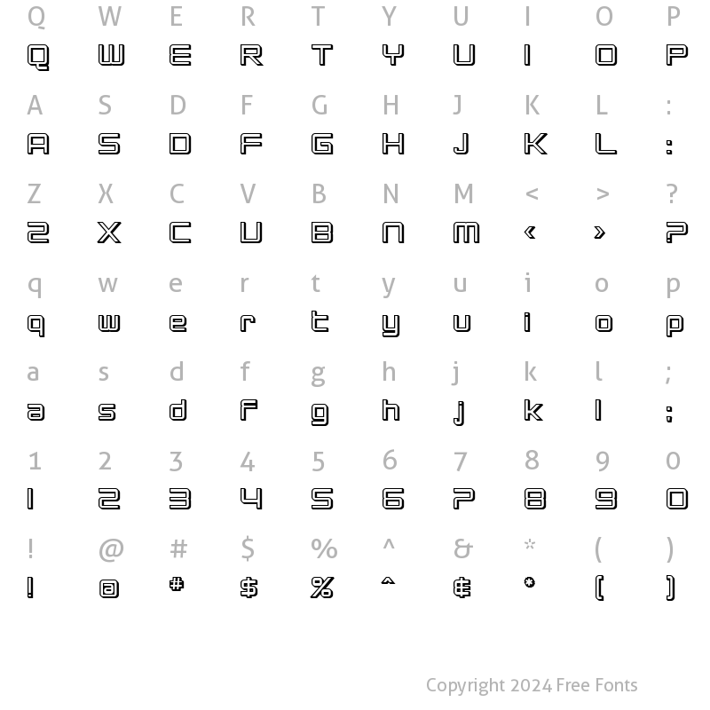 Character Map of SF Chromium 24 Bold