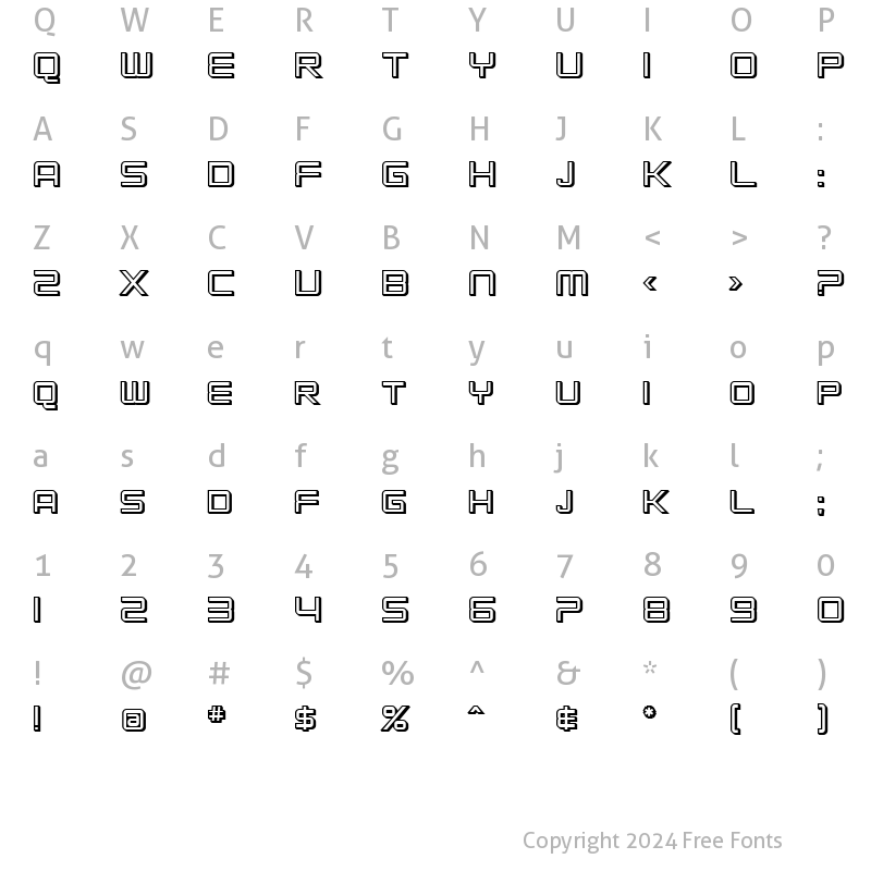 Character Map of SF Chromium 24 SC Bold