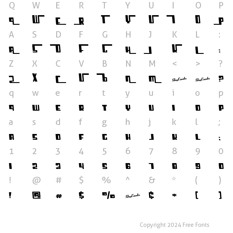 Character Map of SF Cosmic Age Bold