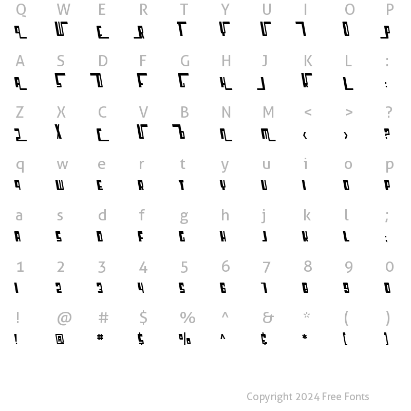 Character Map of SF Cosmic Age Condensed Oblique