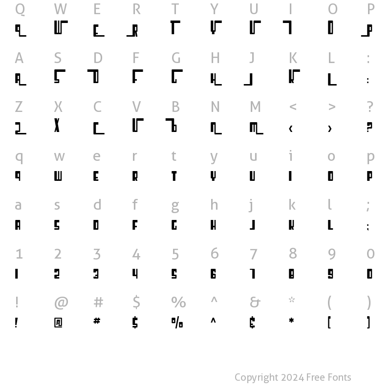 Character Map of SF Cosmic Age Regular