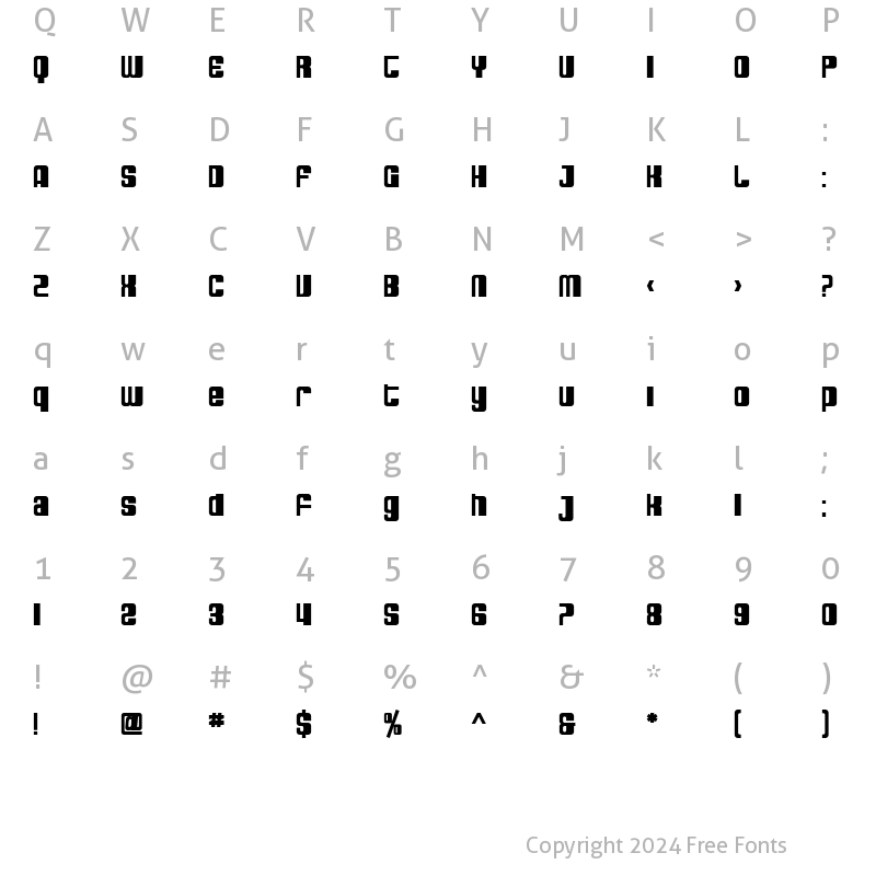 Character Map of SF DecoTechno Bold