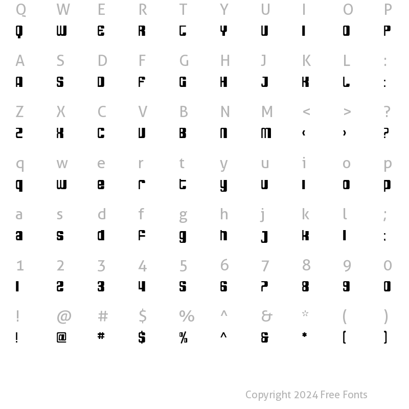 Character Map of SF DecoTechno Regular