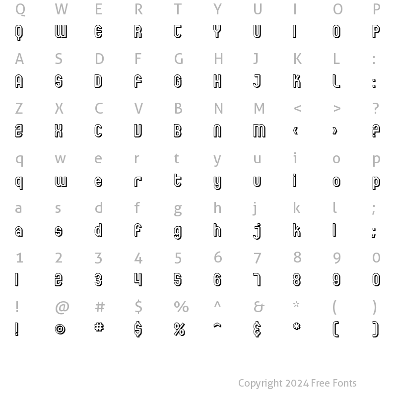 Character Map of SF Eccentric Opus Shaded Regular