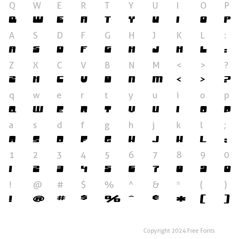 Character Map of SF Groove Machine Extended Bold