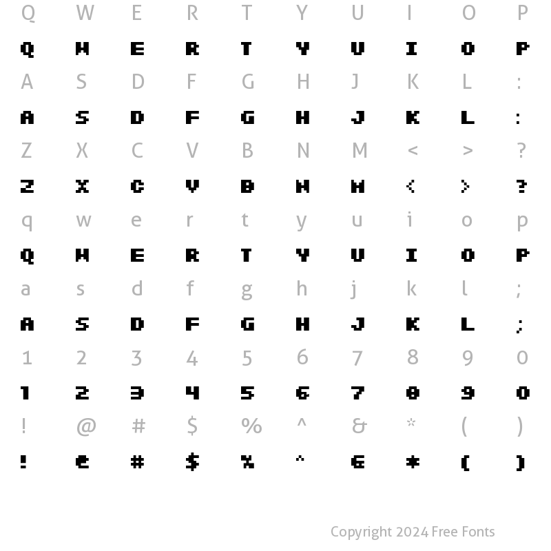 Character Map of SF Intermosaic B Bold