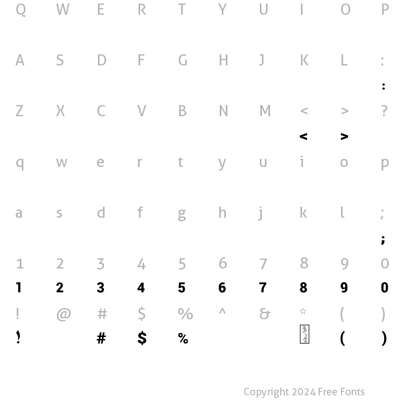 Character Map of SF Khaled Bold