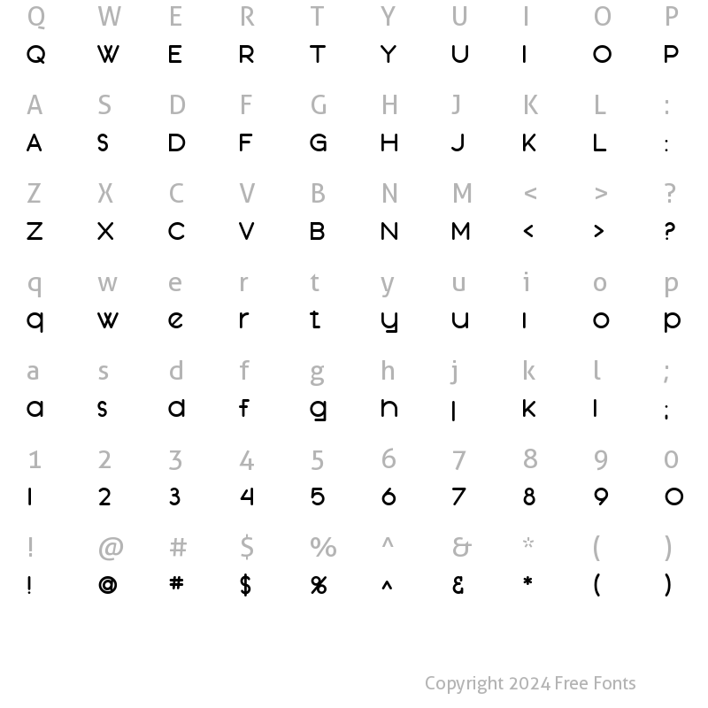 Character Map of SF Orson Casual Heavy Regular