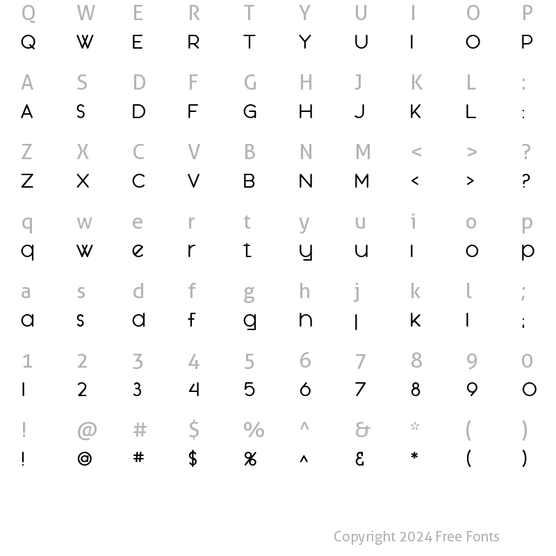 Character Map of SF Orson Casual Medium Regular