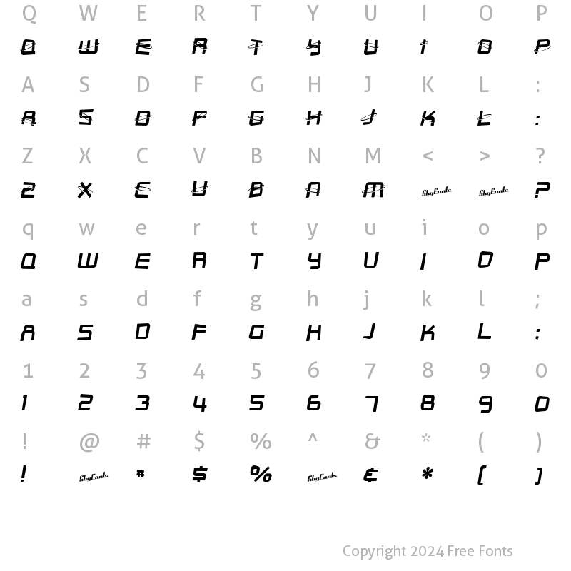 Character Map of SF Outer Limits Distorted Regular