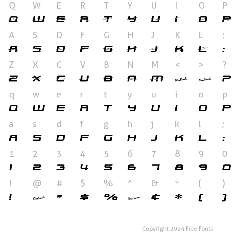 Character Map of SF Outer Limits Extended Regular