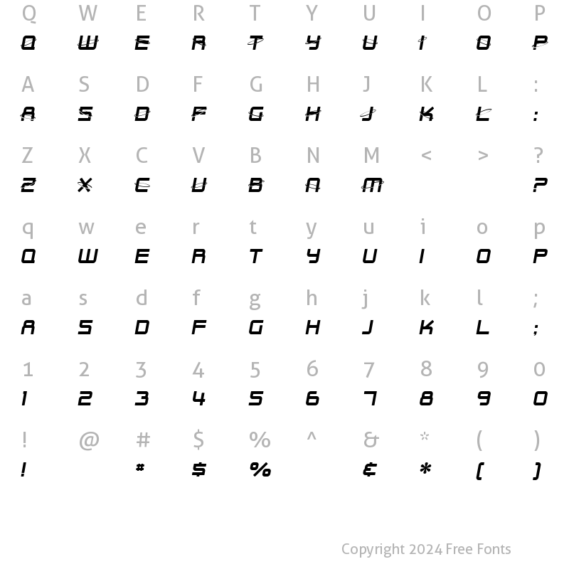 Character Map of SF Outer Limits Regular