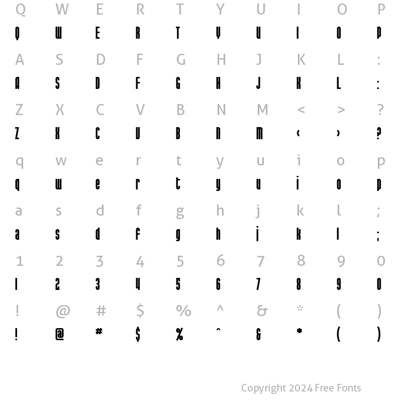 Character Map of SF Port McKenzie Bold