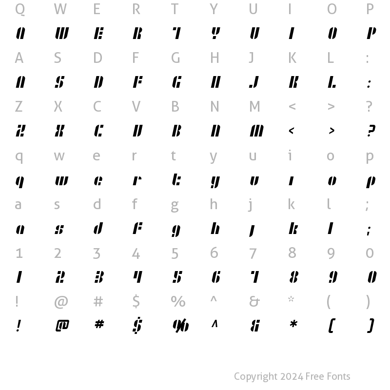 Character Map of SF RetroSplice Regular