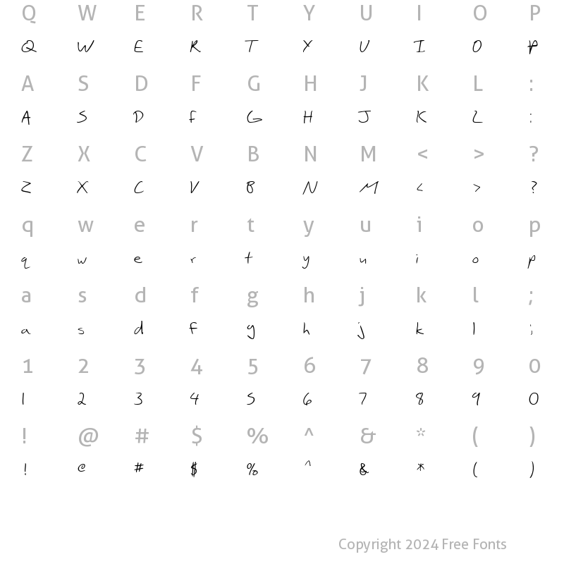 Character Map of SF Scribbled Sans Regular