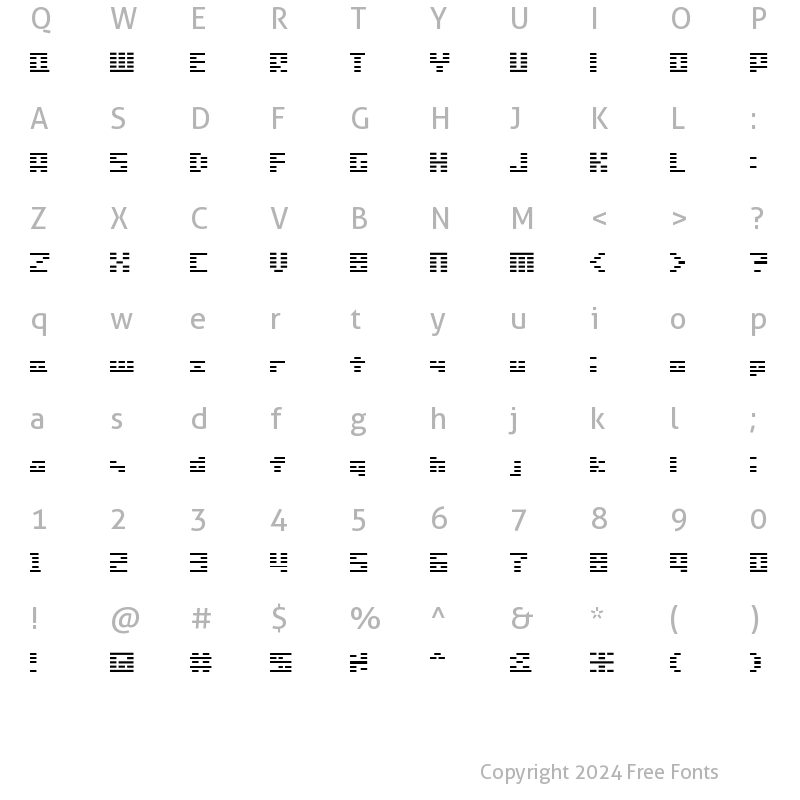 Character Map of SG01 01