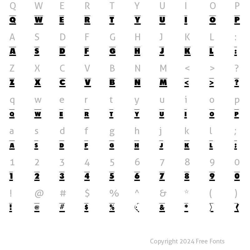 Character Map of Shadow Tag Regular