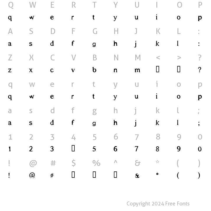 Character Map of shadows around us Regular