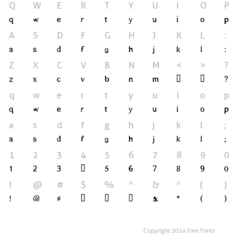 Character Map of Shadows Around Us Regular