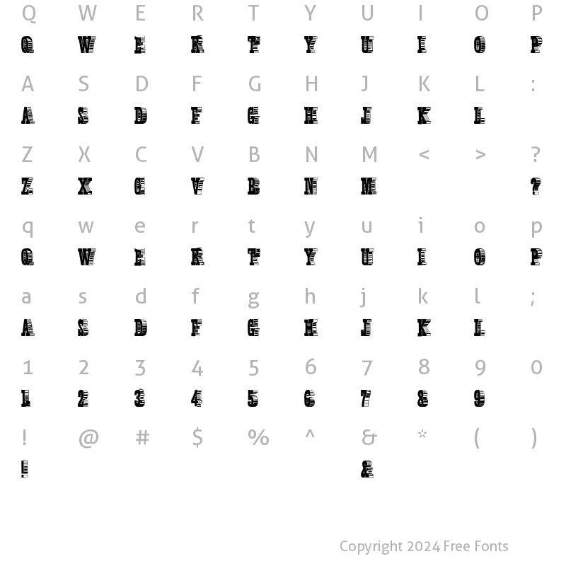 Character Map of Shady Characters Medium