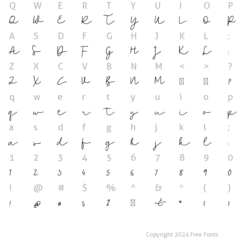 Character Map of Shafiya Regular