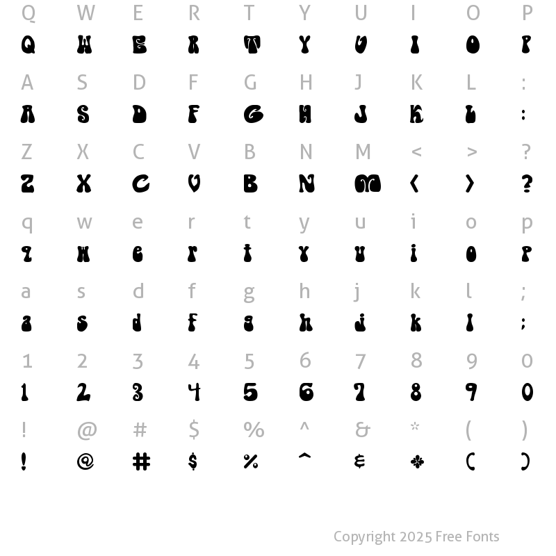 Character Map of Shagadelic Bold