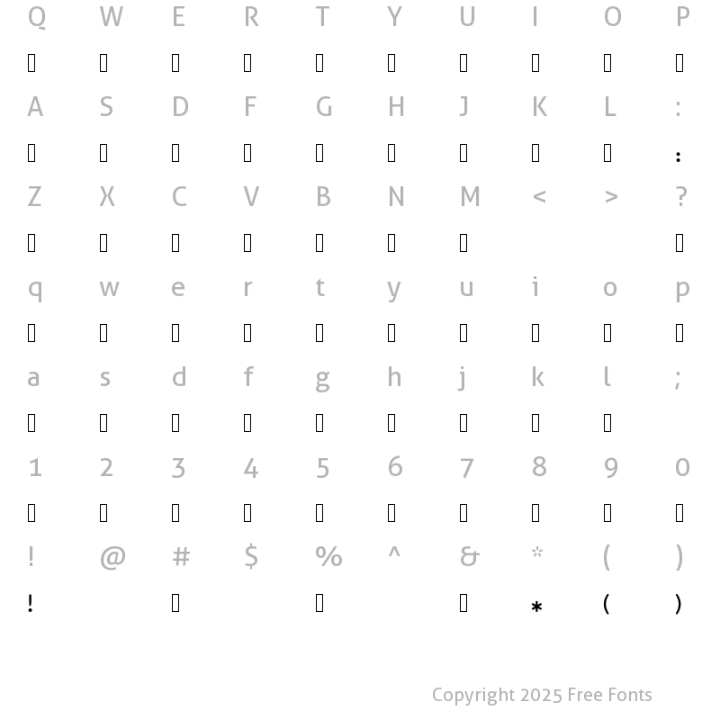 Character Map of Shahab Regular