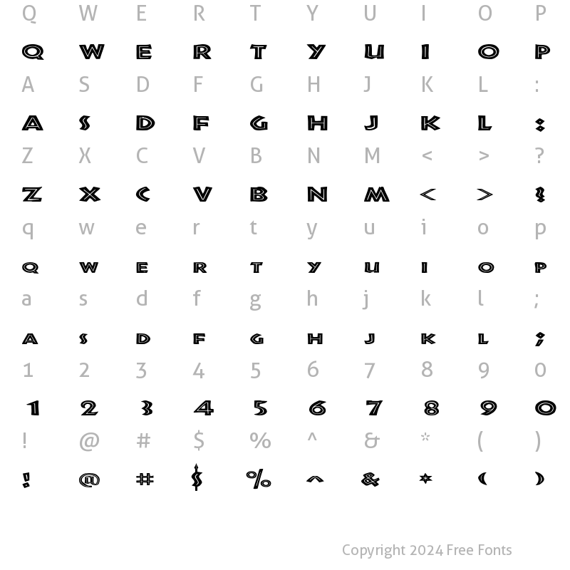 Character Map of ShakazuleExtended Regular