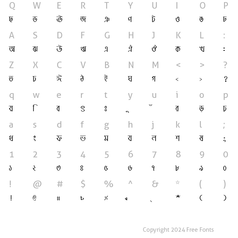 Character Map of ShaldaMJ Regular