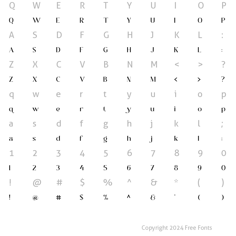 Character Map of Shallota Medium