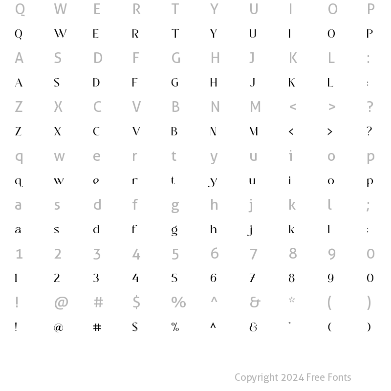 Character Map of Shallota Regular