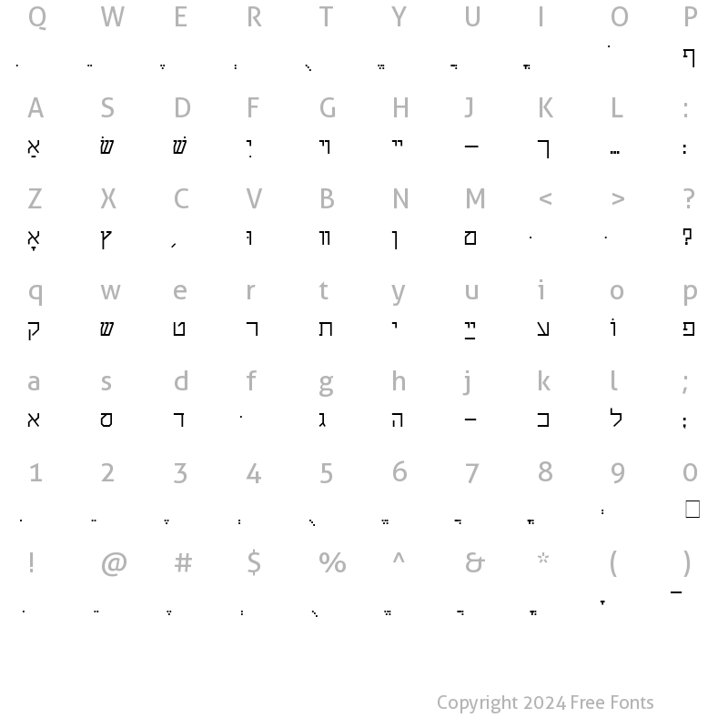 Character Map of Shalom Stick