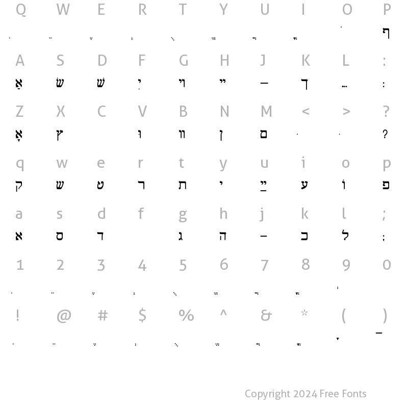 Character Map of ShalomOldStyle Regular