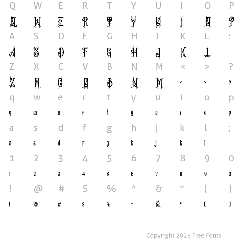 Character Map of Shampoerna Betoel Regular