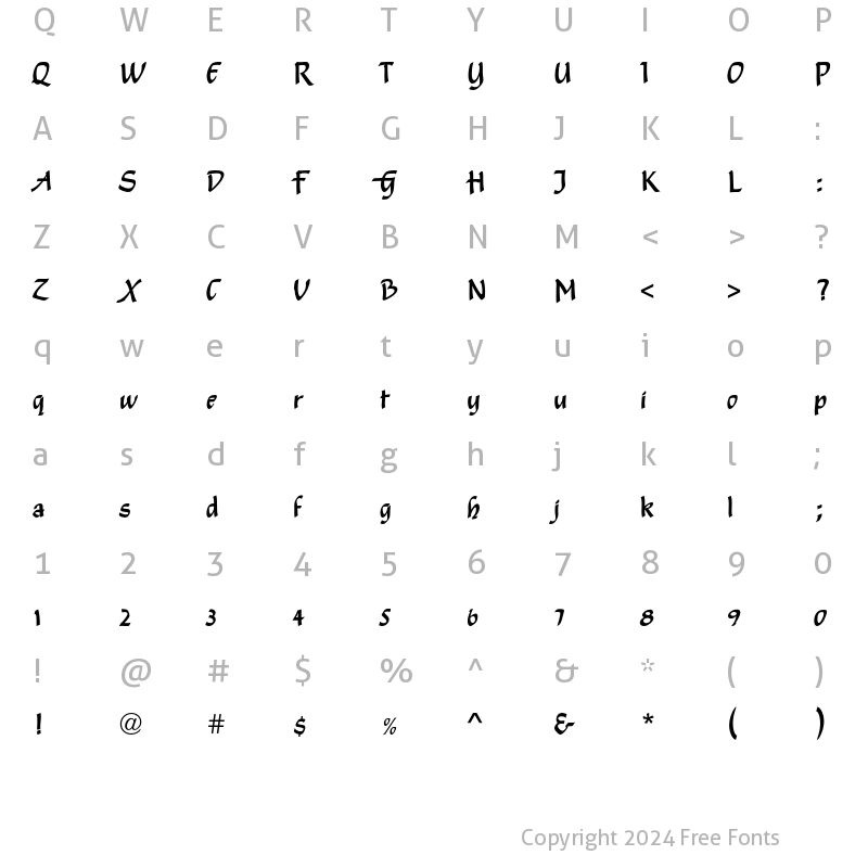 Character Map of ShamrockICG Regular