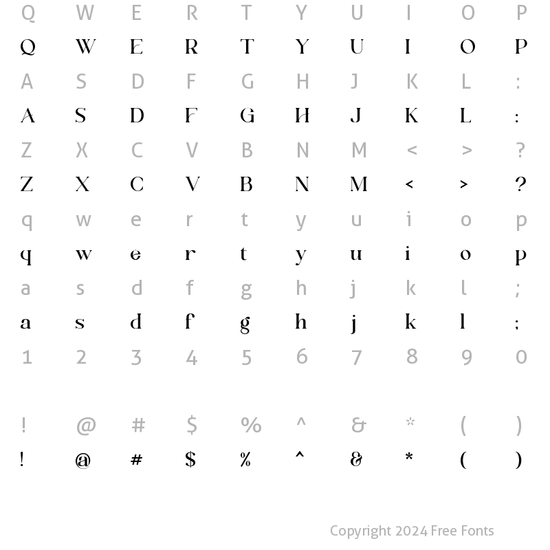 Character Map of Shandora DEMO Regular